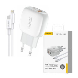 Foneng Charger EU41 Dual Ports (USB A+Type C) PD+QC 20W with Type C to Lightning Cable White Foneng Charger EU41 Dual Ports (USB A+Type C) PD+QC 20W with Type C to Lightning Cable White
